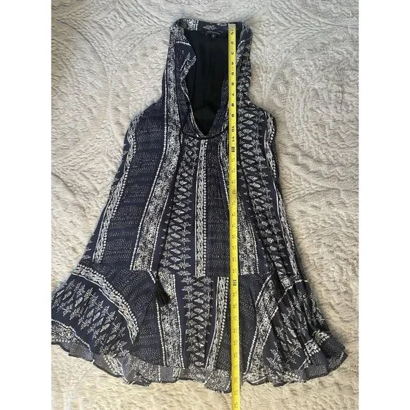 Olivaceous Navy Blue and White Boho Sun Dress or Cover Up Women's Size M - Picture 5 of 10